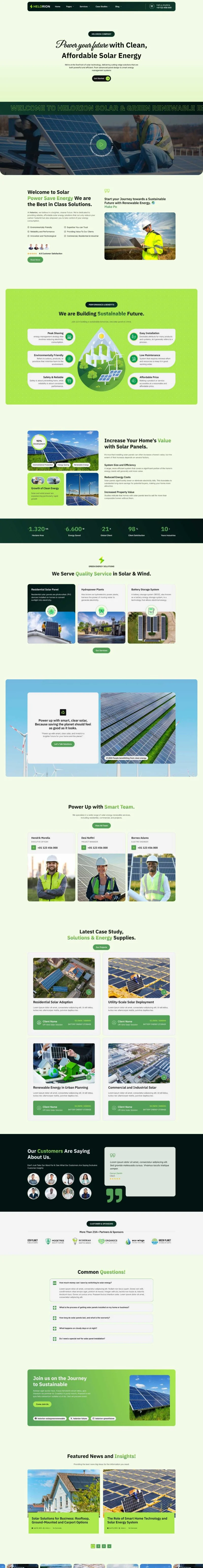 太阳能能源Elementor网站模板_一键导入快速建站插图1-WP资源海 工业/工厂 Elementor 模板首页预览