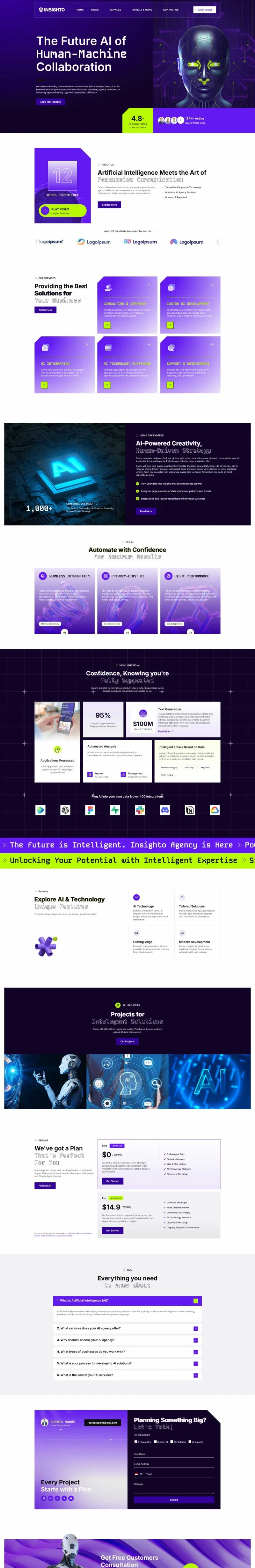 AI Elementor 模板首页预览