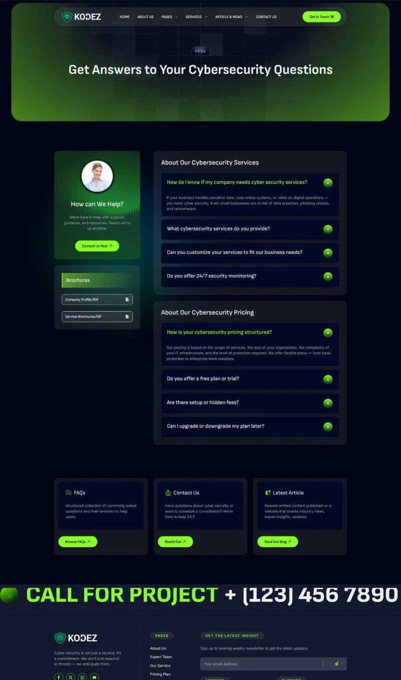 网络安全管理Elementor网站模板_一键导入快速建站插图7-WP资源海 IT互联网 Elementor 模板常见问题预览