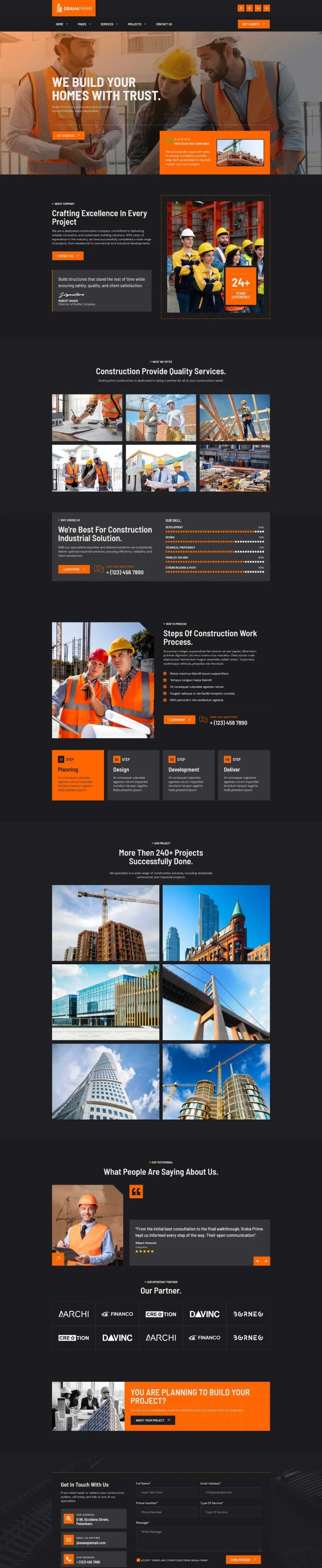 工程建筑Elementor网站模板_一键导入快速建站插图3-WP资源海 建筑/地产 Elementor 模板首页预览