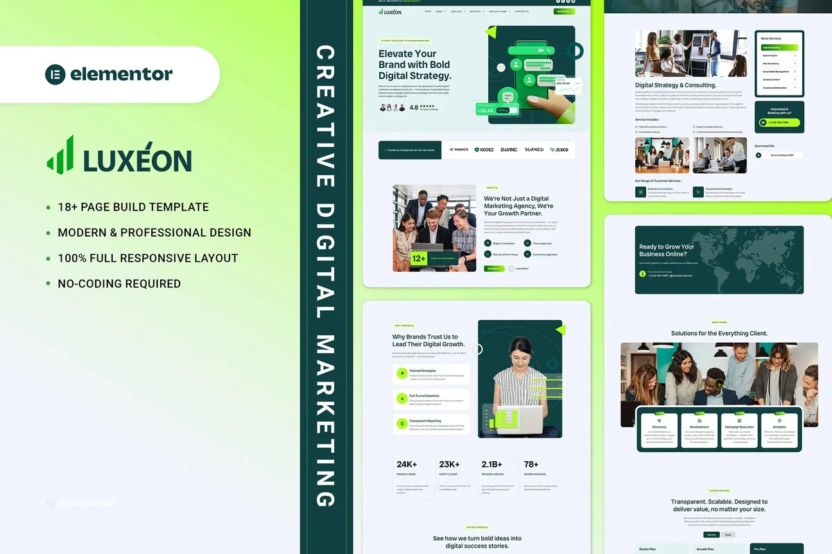 广告创意代理Elementor网站模板_一键导入快速建站插图-WP资源海 广告/营销 Elementor 网站模板封面