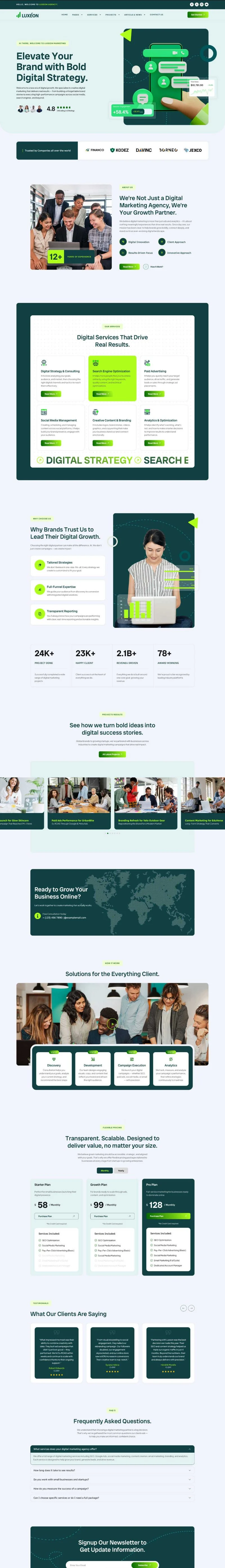 广告创意代理Elementor网站模板_一键导入快速建站插图1-WP资源海 广告/营销 Elementor 模板首页预览