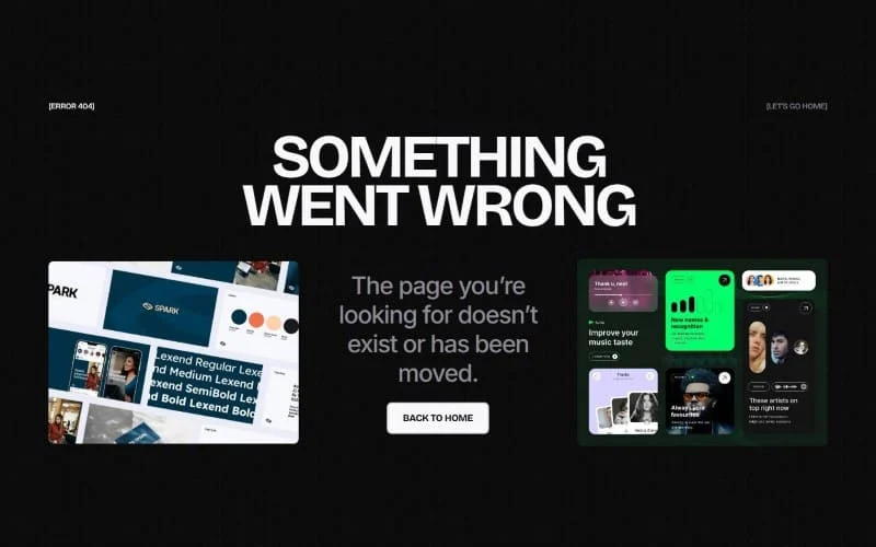 品牌创意代理Elementor网站模板_一键导入快速建站插图3-WP资源海 艺术/设计 Elementor 模板错误页面预览