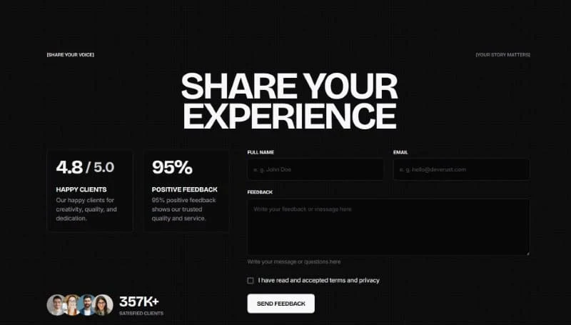 品牌创意代理Elementor网站模板_一键导入快速建站插图7-WP资源海 艺术/设计 Elementor 模板表单预览