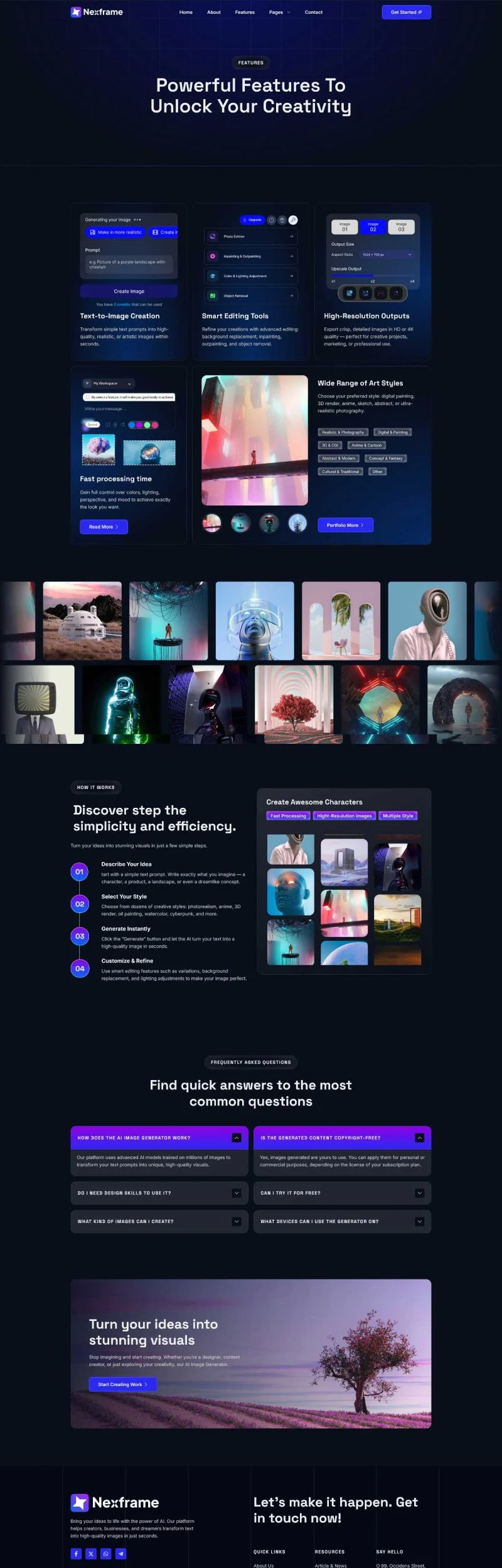 AI绘图工具Elementor网站模板_一键导入快速建站插图3-WP资源海 AI Elementor 模板功能特色预览