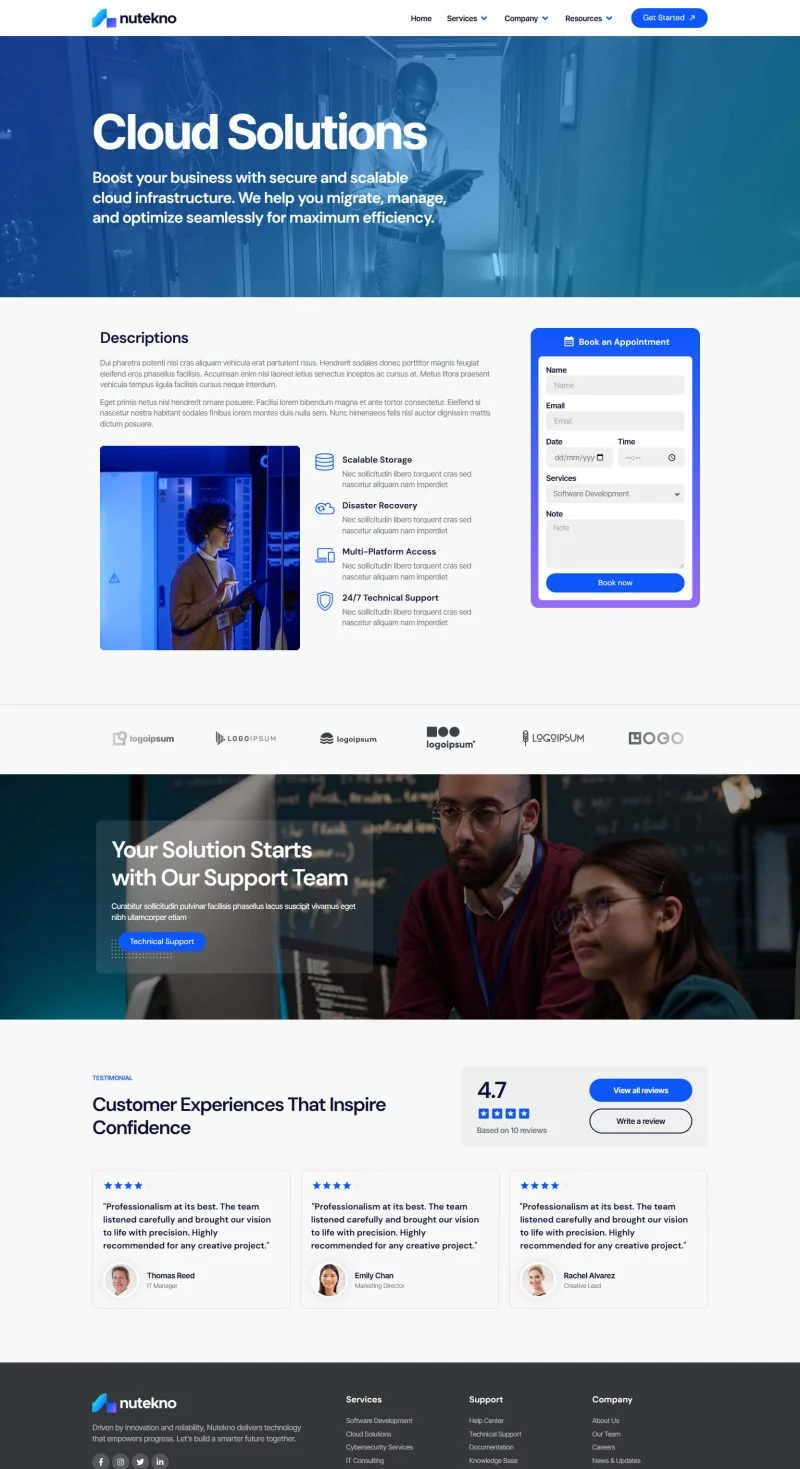 IT技术服务Elementor网站模板_一键导入快速建站插图2-WP资源海 IT互联网 Elementor 模板服务详情预览