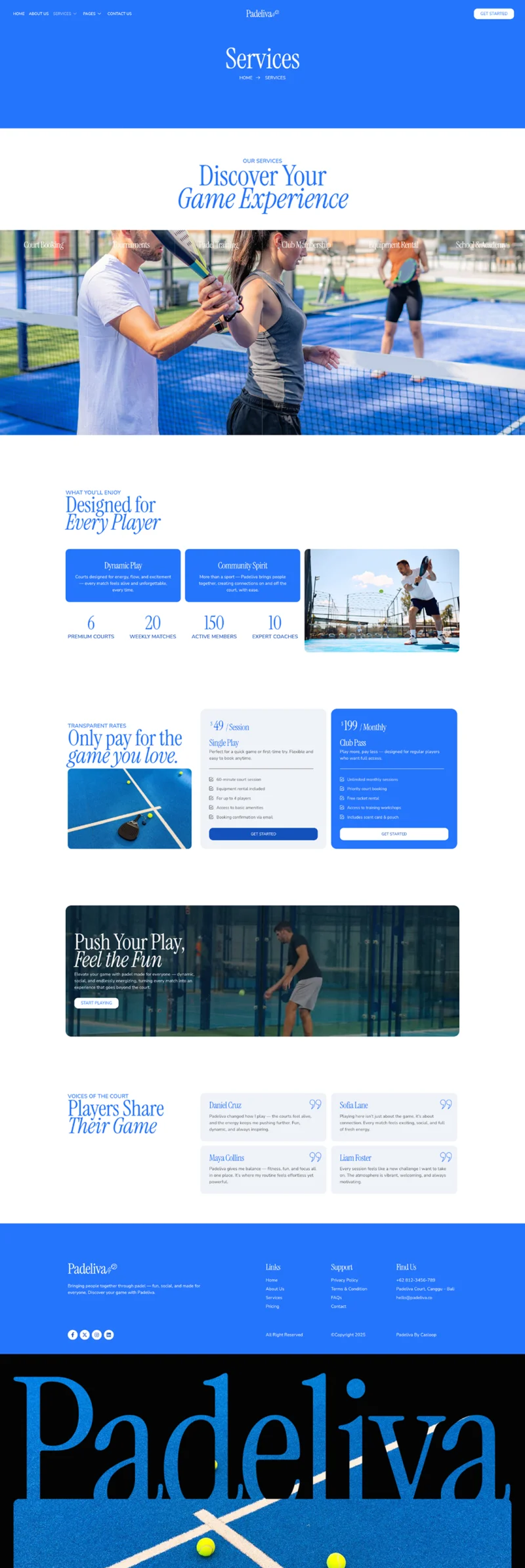 运动/健身 Elementor 模板服务页面预览