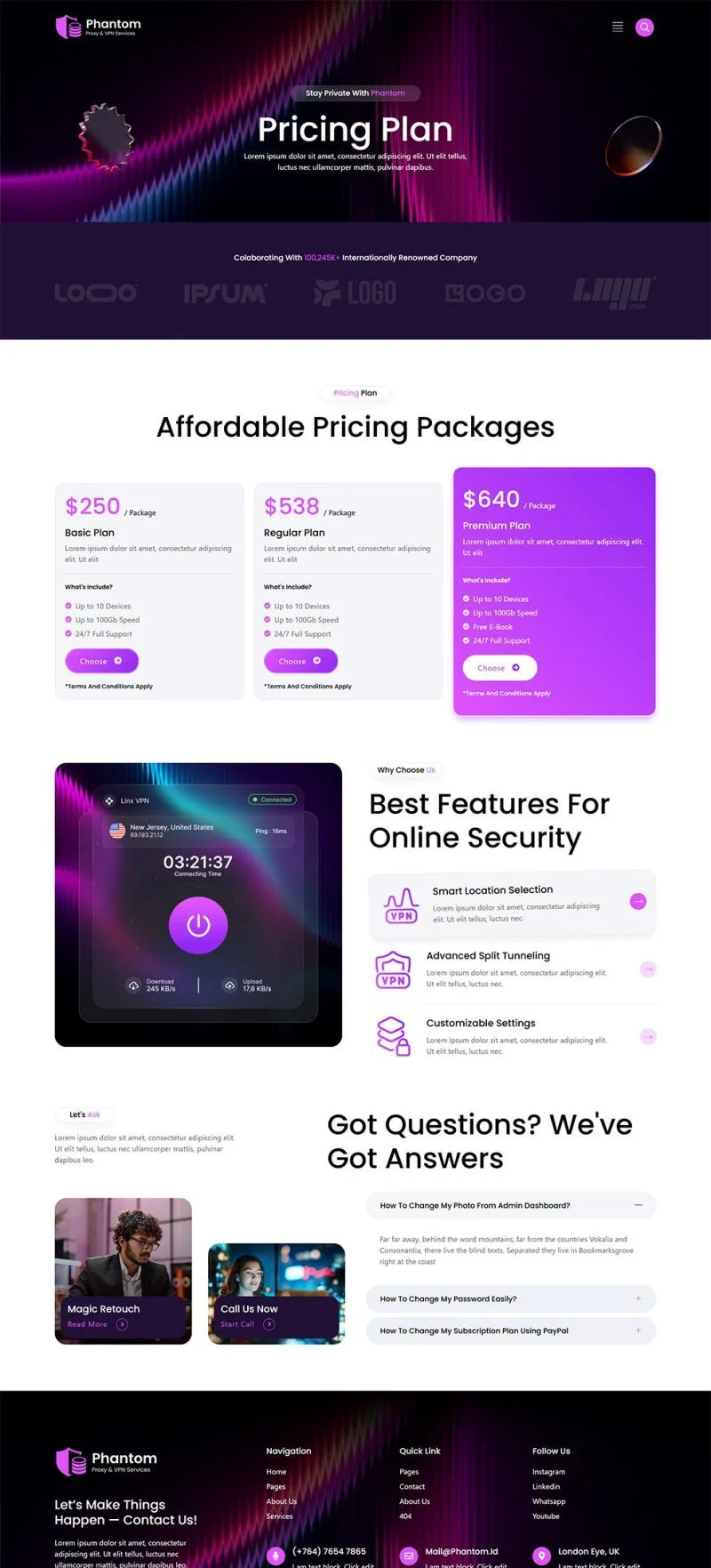 IT互联网 Elementor 模板价格页面预览