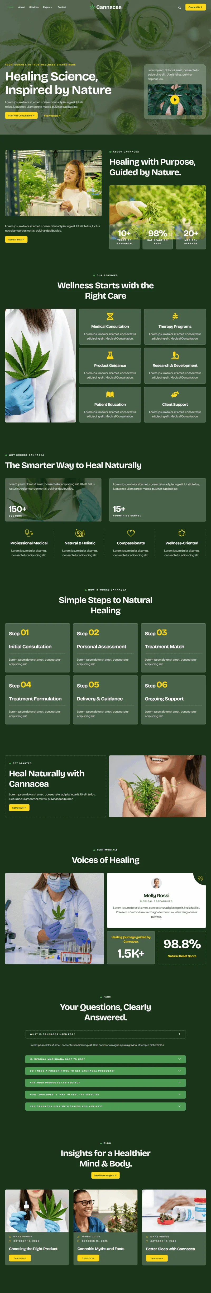 健康/医药 Elementor 模板首页预览