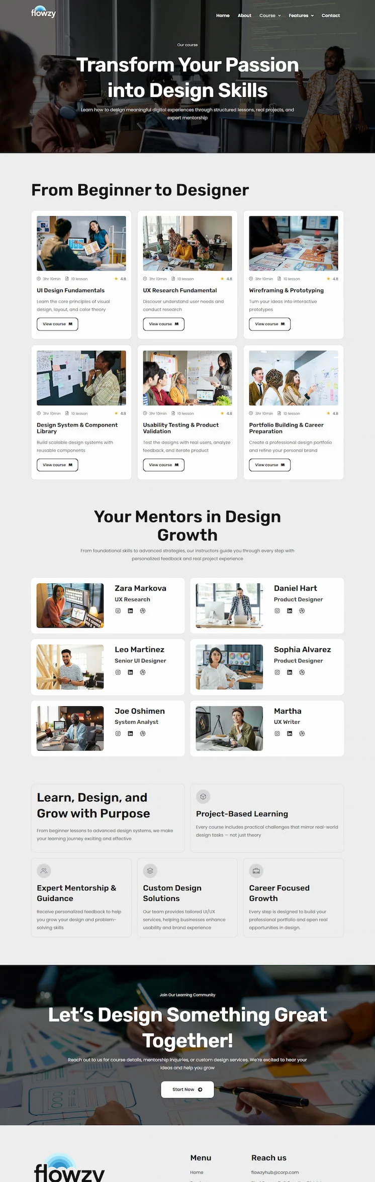 用户体验设计培训Elementor网站模板_一键导入快速建站插图3-WP资源海 教育/培训 Elementor 模板课程列表预览