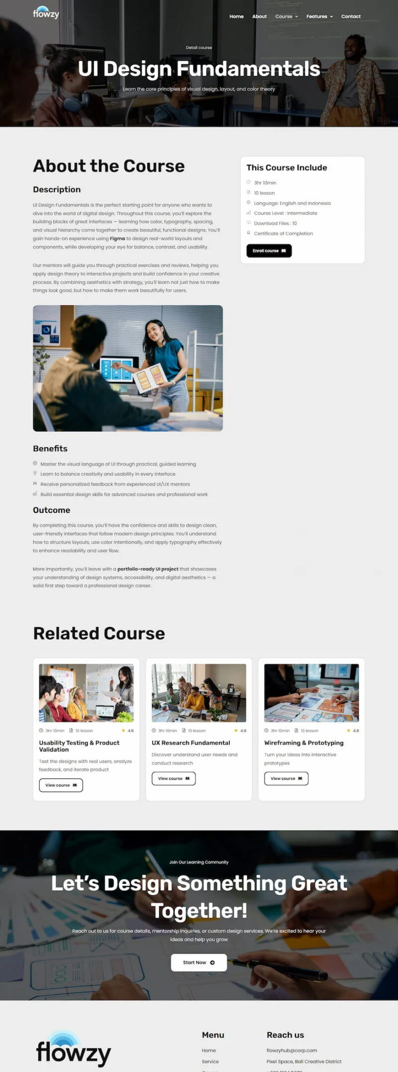 用户体验设计培训Elementor网站模板_一键导入快速建站插图4-WP资源海 教育/培训 Elementor 模板课程详情预览