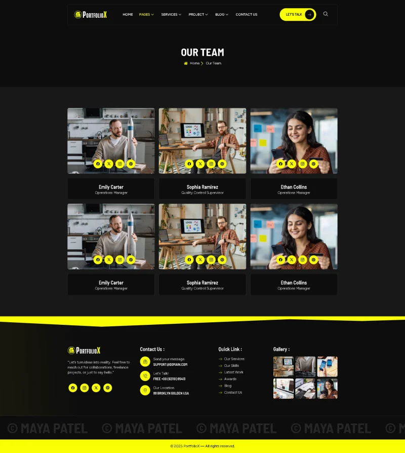 UI/UX设计师作品集Elementor网站模板_一键导入快速建站插图3-WP资源海 个人 Elementor 模板团队页面预览