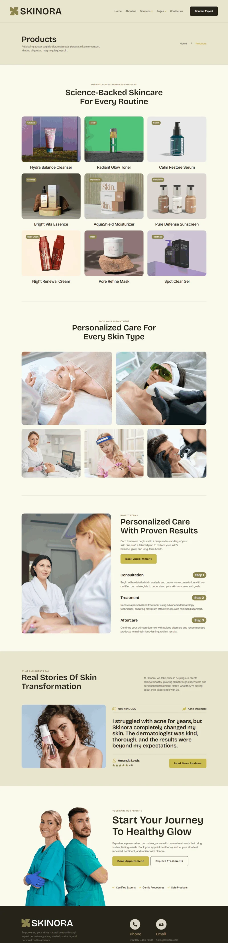 医疗皮肤科Elementor网站模板_一键导入快速建站插图5-WP资源海 健康/医药 Elementor 模板产品展示预览