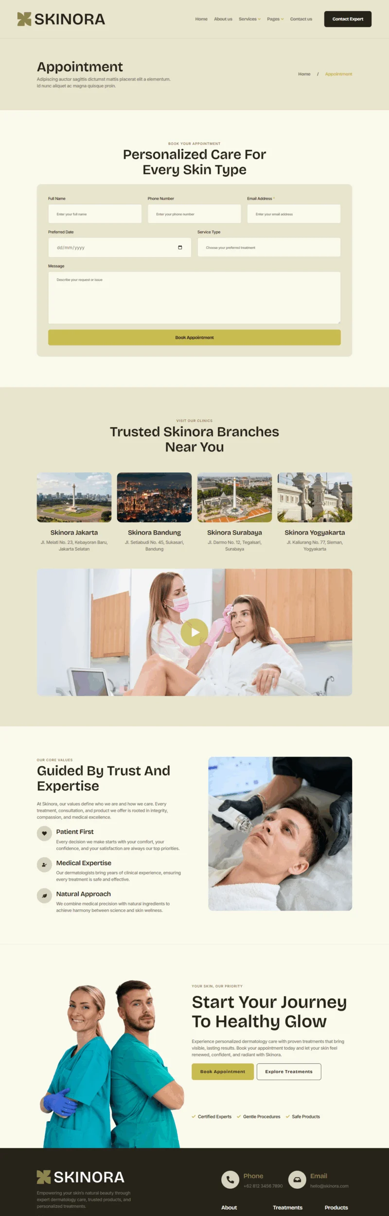 医疗皮肤科Elementor网站模板_一键导入快速建站插图7-WP资源海 健康/医药 Elementor 模板预约页面预览