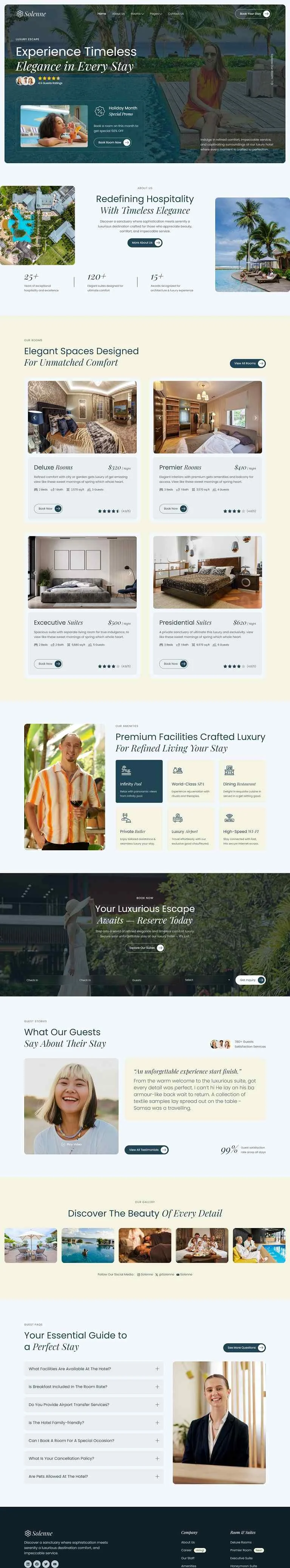 旅馆/酒店 Elementor 模板首页预览