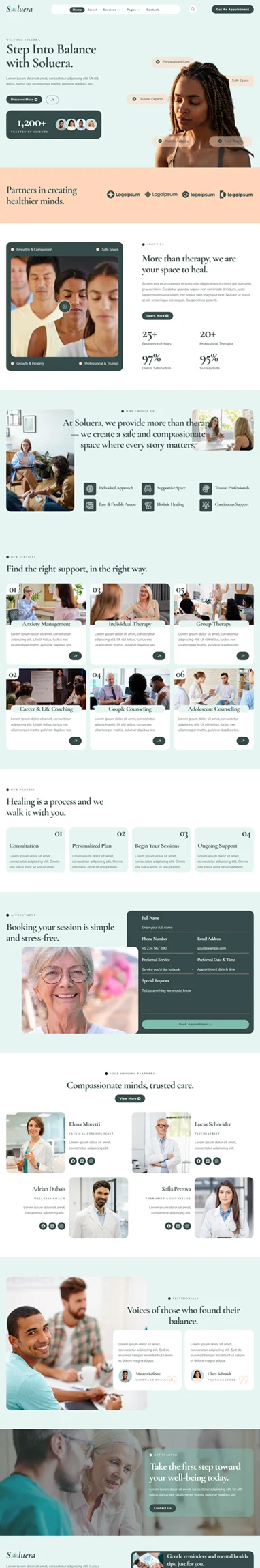心理专家服务Elementor网站模板_一键导入快速建站插图1-WP资源海 服务/咨询 Elementor 模板首页预览