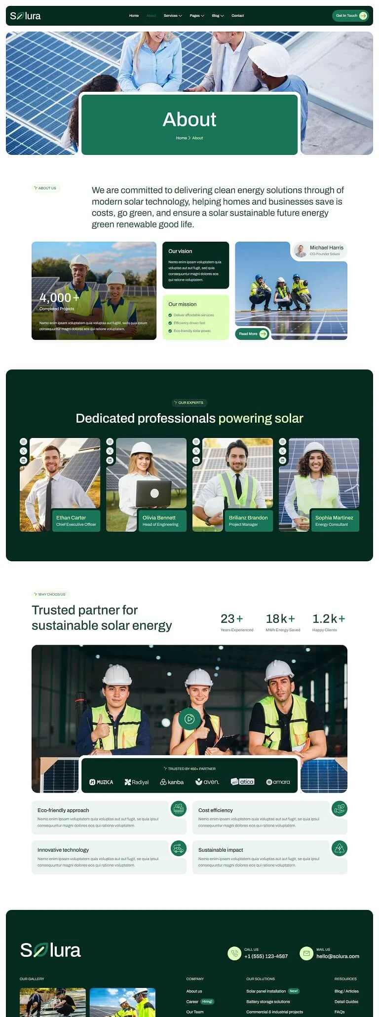光伏发电Elementor网站模板_一键导入快速建站插图2-WP资源海 工业/工厂 Elementor 模板关于我们预览