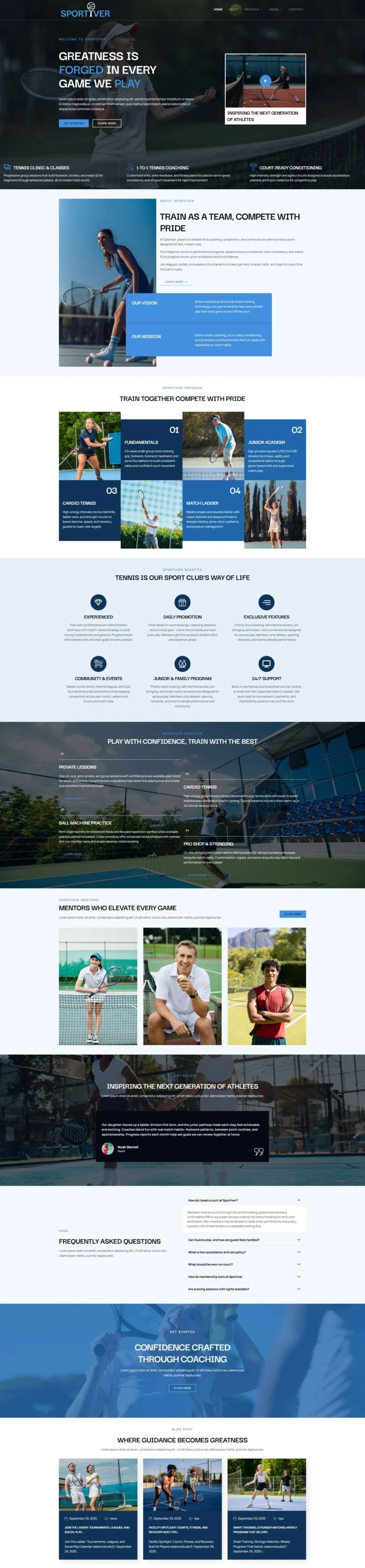 运动/健身 Elementor 模板首页预览