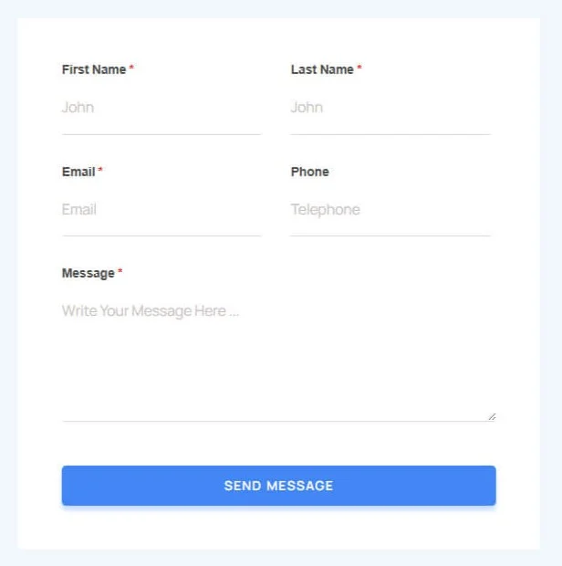 运动/健身 Elementor 模板联系表单预览