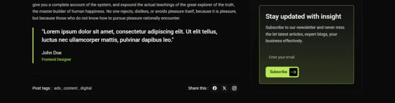 营销服务团队Elementor网站模板_一键导入快速建站插图6-WP资源海 广告/营销 Elementor 模板订阅表单预览