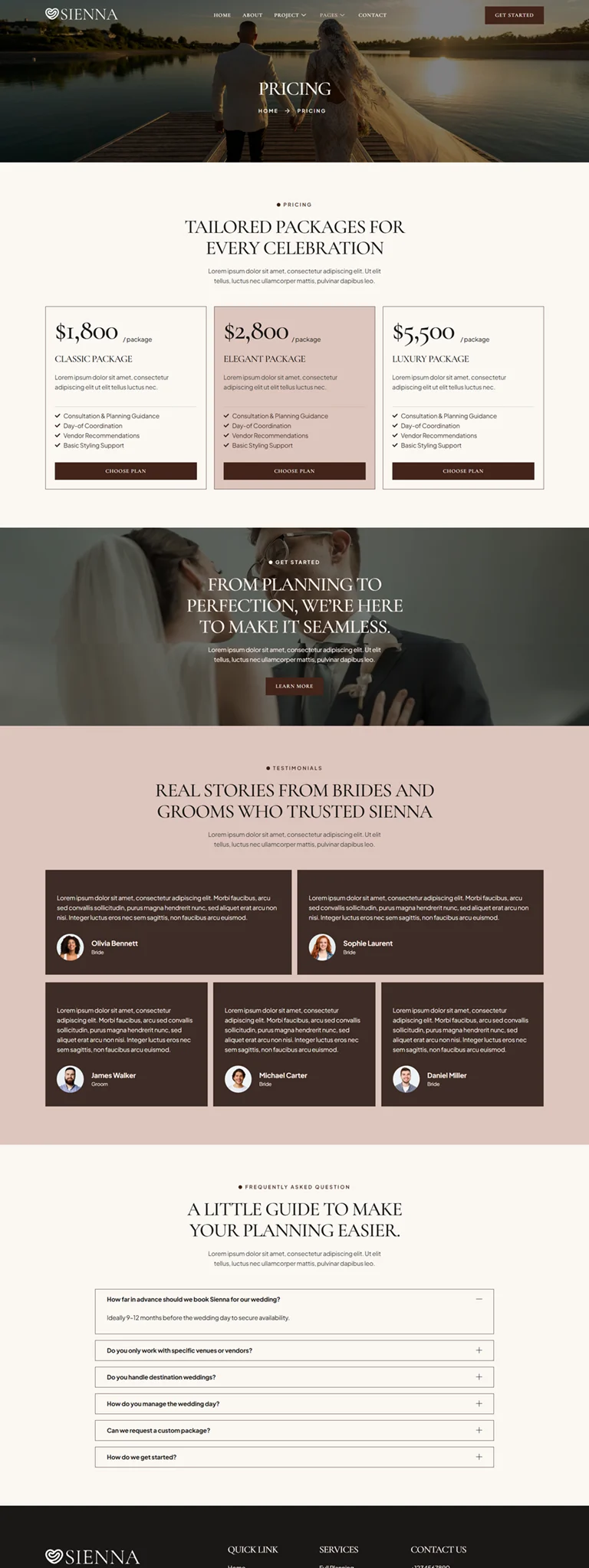 婚礼顾问Elementor网站模板_一键导入快速建站插图5-WP资源海 婚礼/婚庆 Elementor 模板价格页面预览