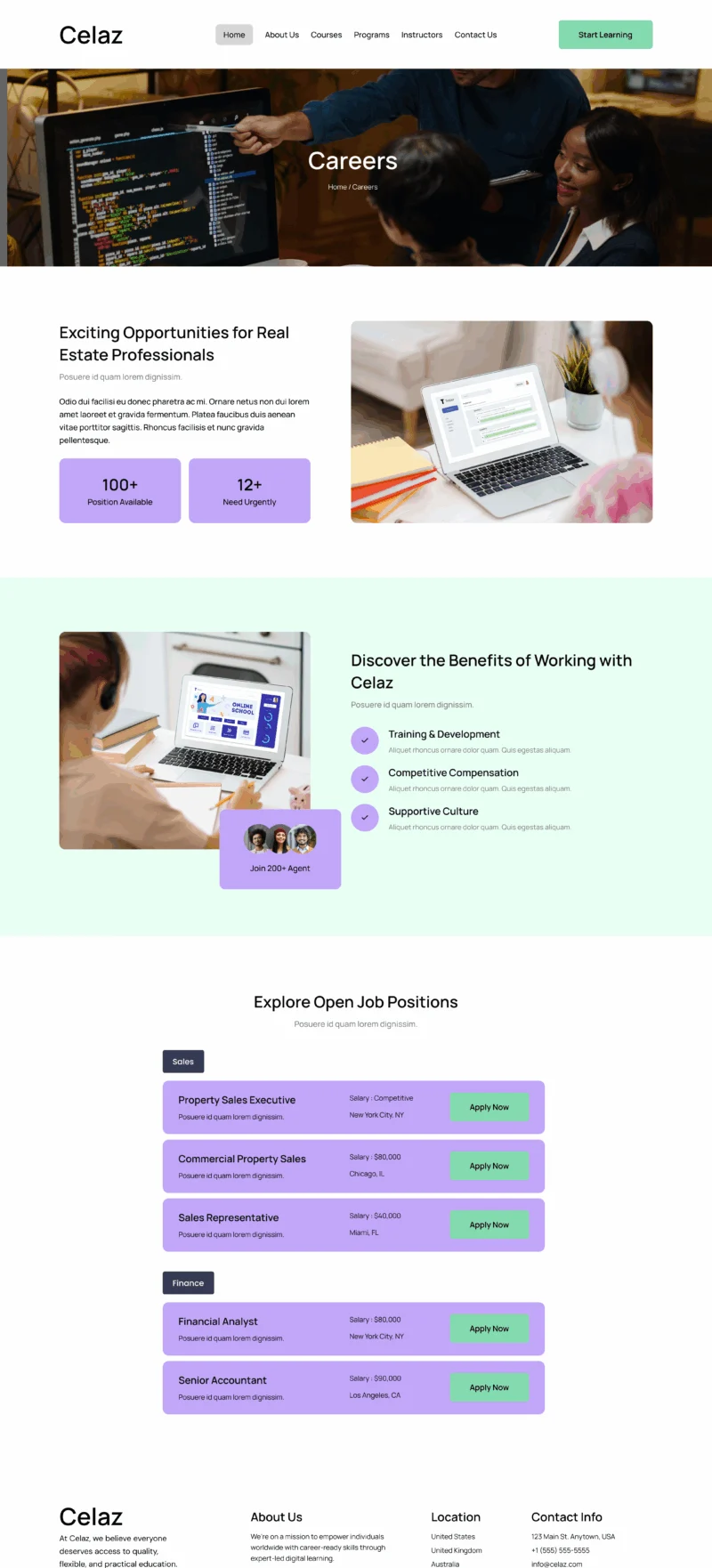 职业技能培训Elementor网站模板_一键导入快速建站插图3-WP资源海 教育/培训 Elementor 模板招聘页面预览