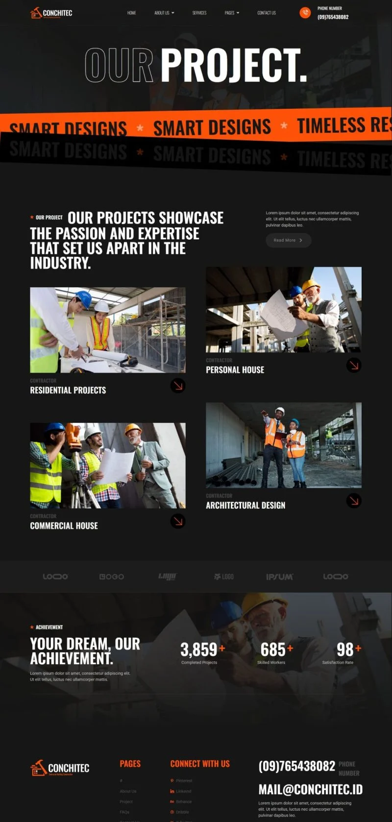 工程承包商Elementor网站模板_一键导入快速建站插图7-WP资源海 建筑/地产 Elementor 模板项目案例预览