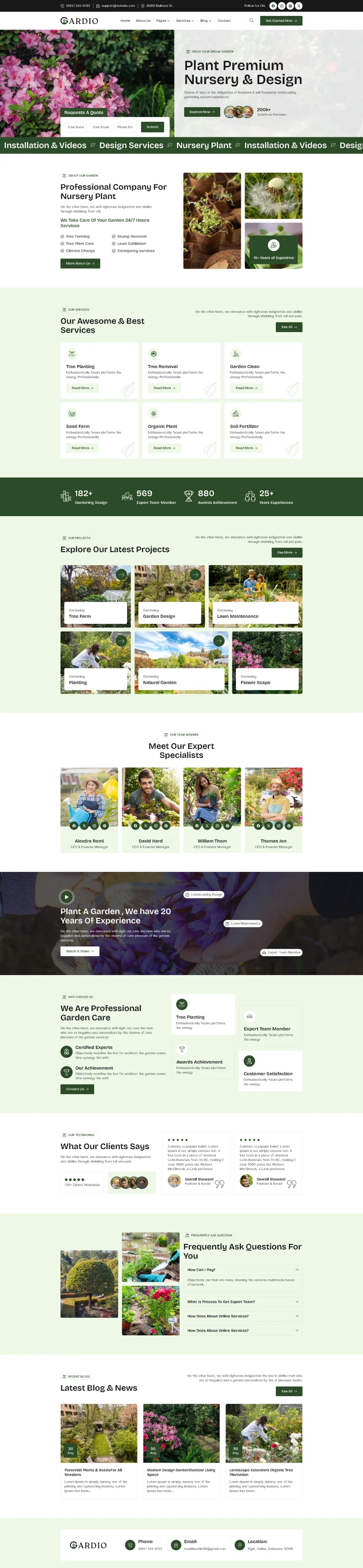 绿植景观工程Elementor网站模板_一键导入快速建站插图1-WP资源海 💐花卉/绿植 Elementor 模板首页预览
