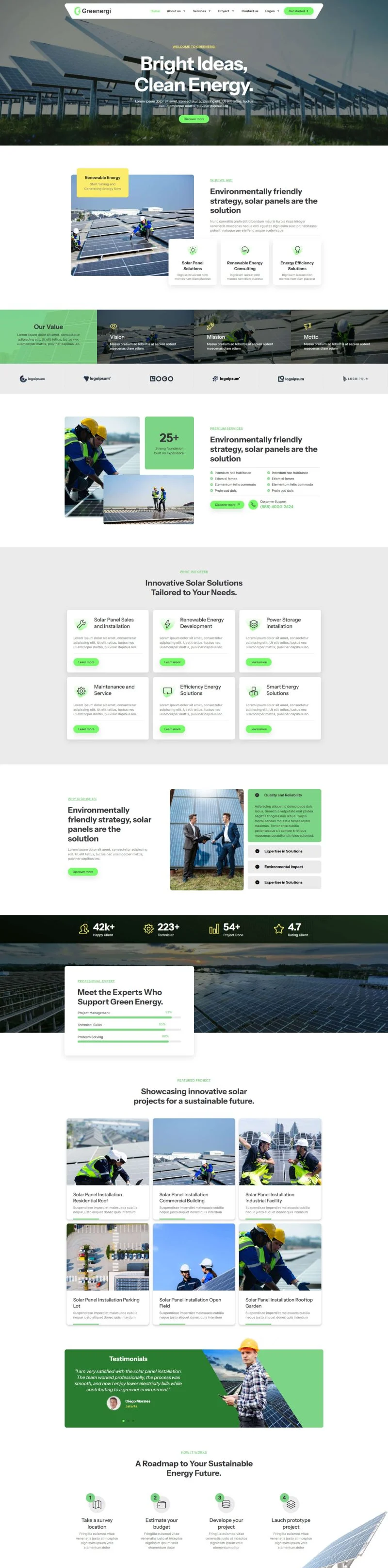 清洁能源工程Elementor网站模板_一键导入快速建站插图5-WP资源海 工业/工厂 Elementor 模板首页预览