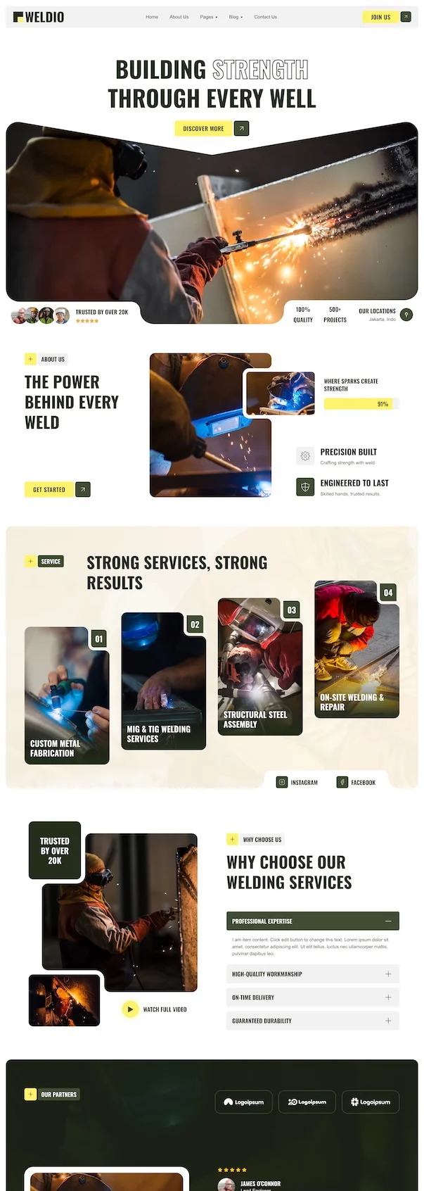 工业/工厂 Elementor 模板首页预览