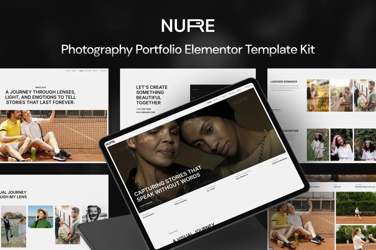 写真作品集Elementor网站模板_一键导入快速建站插图-WP资源海 摄影 Elementor 网站模板封面