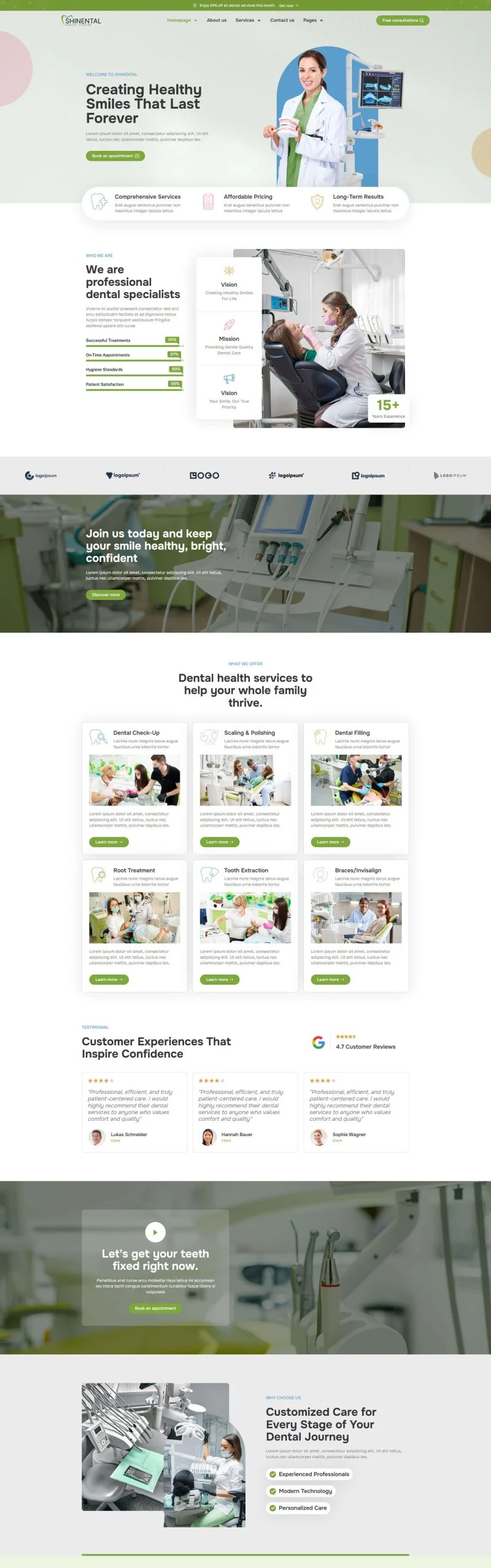 健康/医药 Elementor 模板首页预览