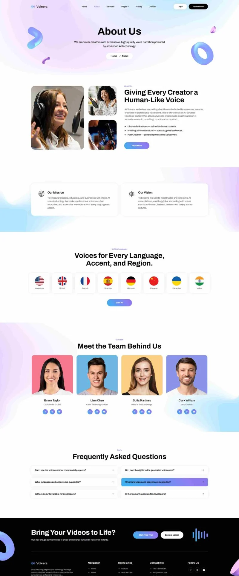 AI Elementor 模板关于我们预览
