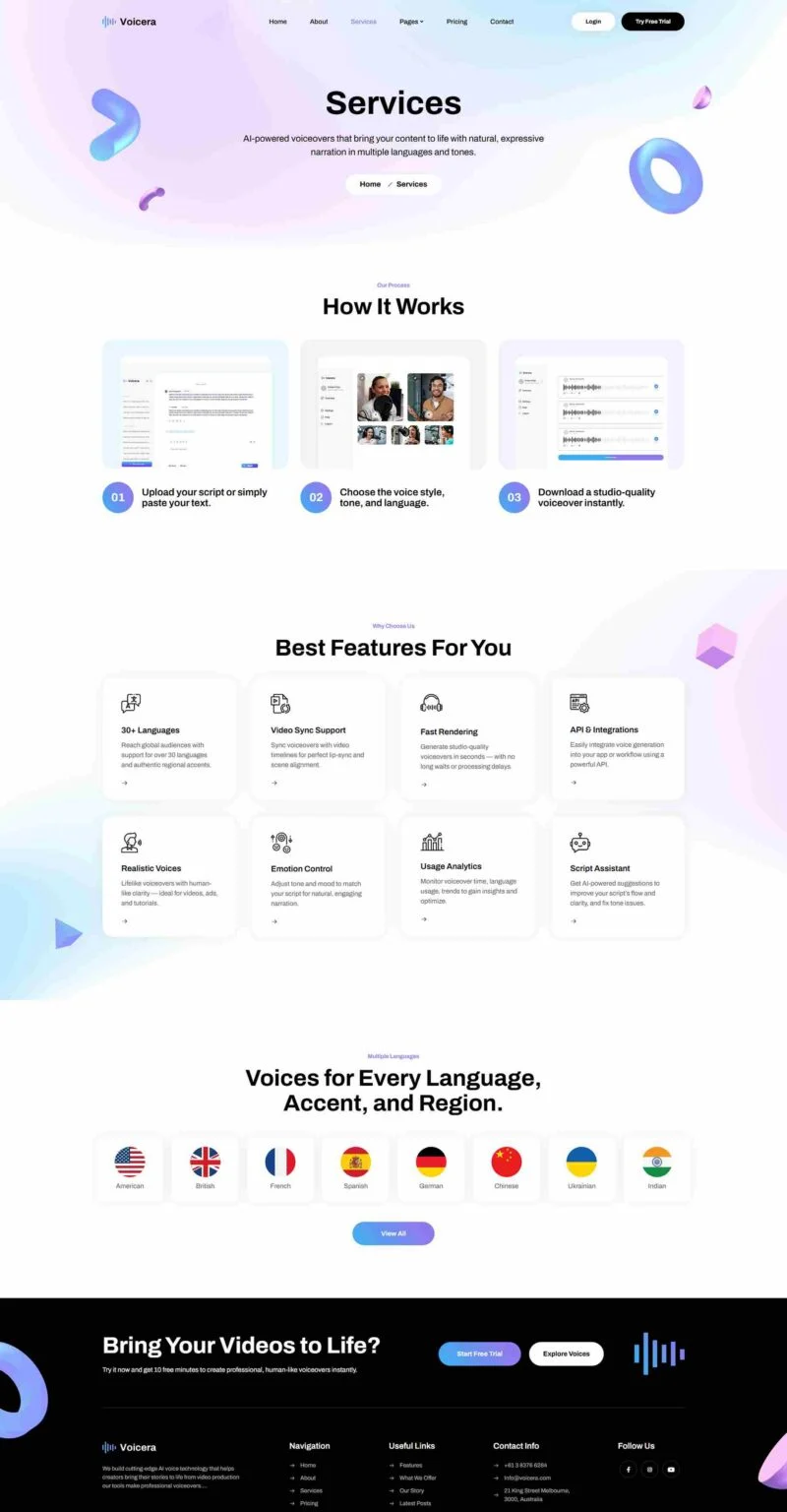 AI Elementor 模板服务页面预览