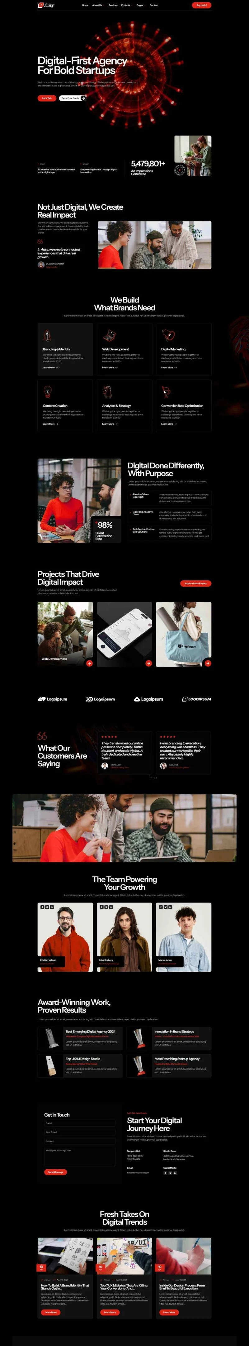 广告营销-初创企业Elementor网站模板_一键导入快速建站插图1-WP资源海 广告/营销 Elementor 模板首页预览