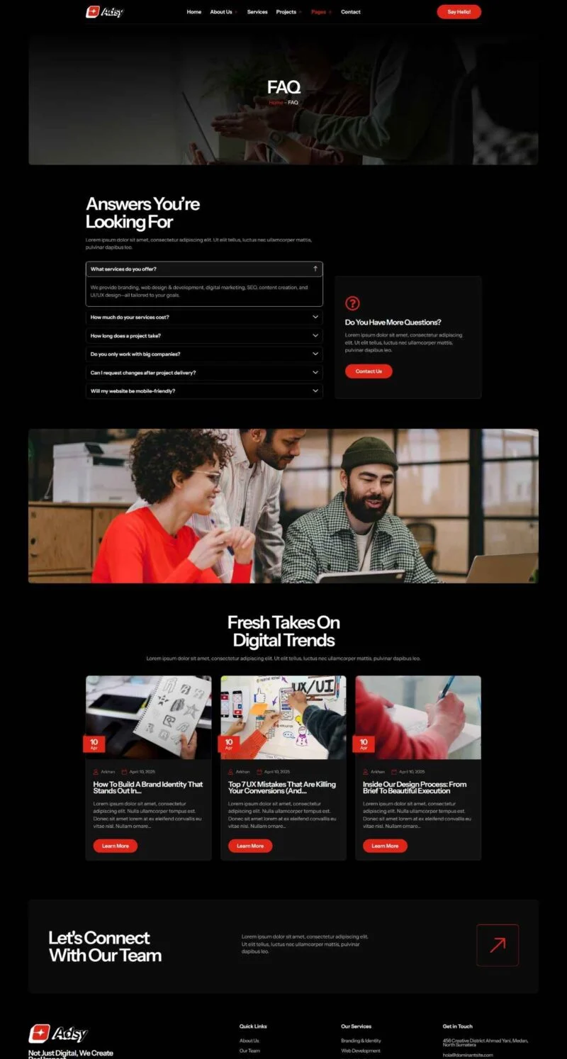 广告营销-初创企业Elementor网站模板_一键导入快速建站插图7-WP资源海 广告/营销 Elementor 模板常见问题预览