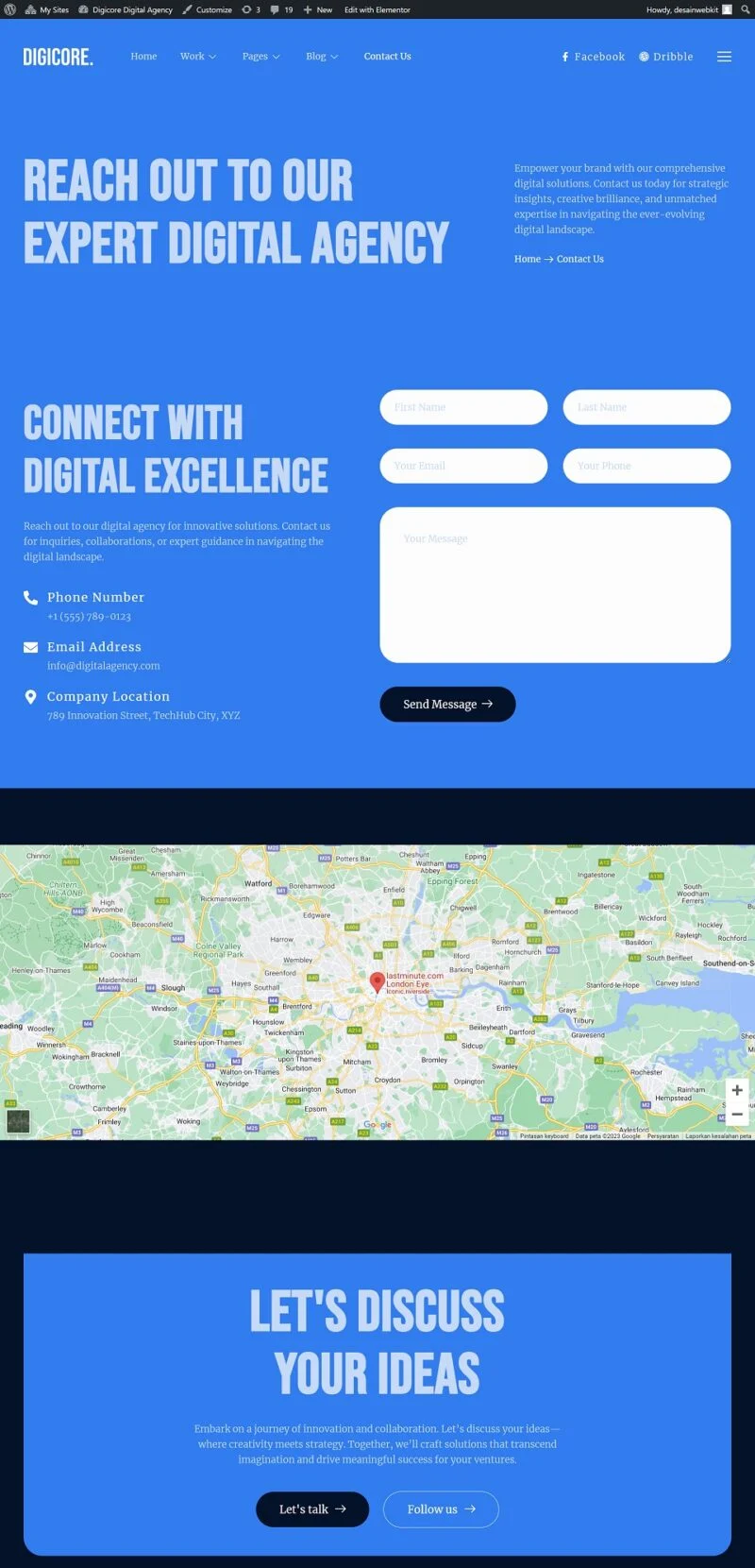艺术/设计 Elementor 模板表单预览