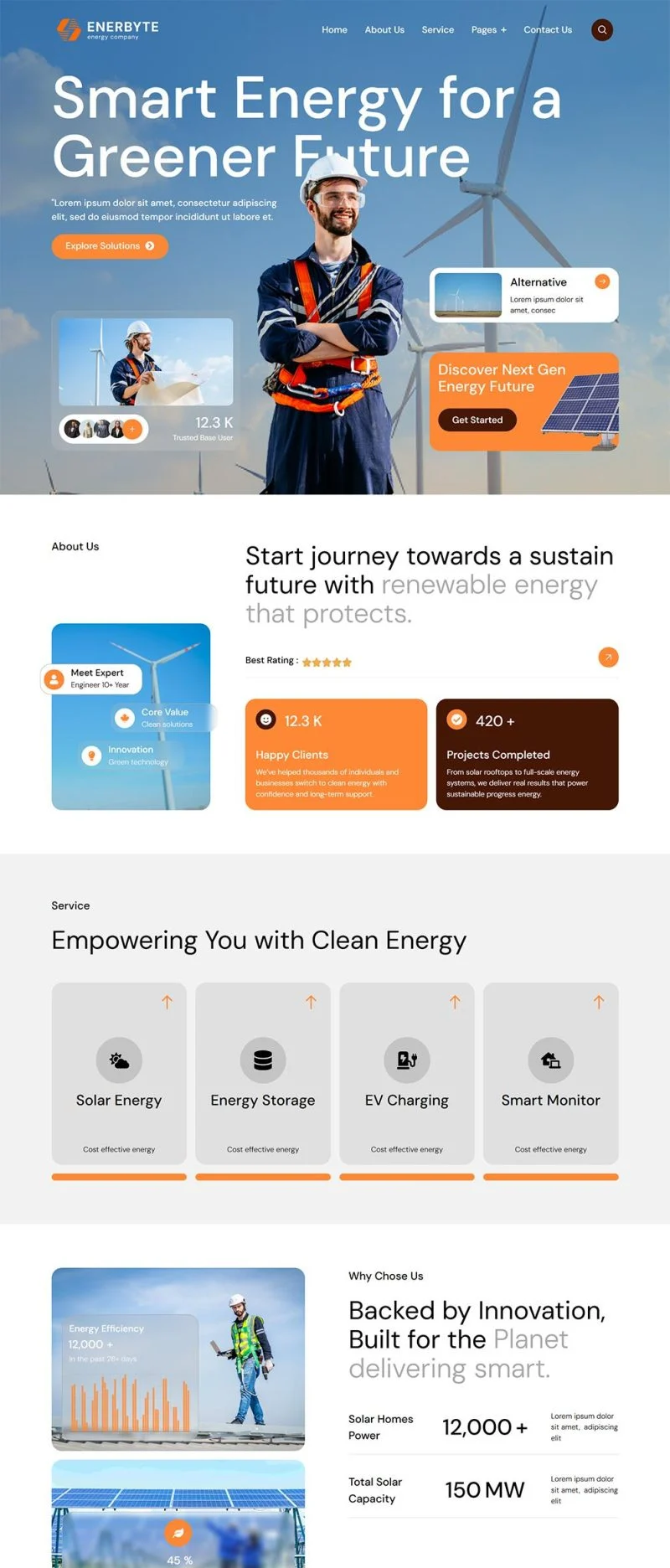 工业/工厂 Elementor 模板首页预览