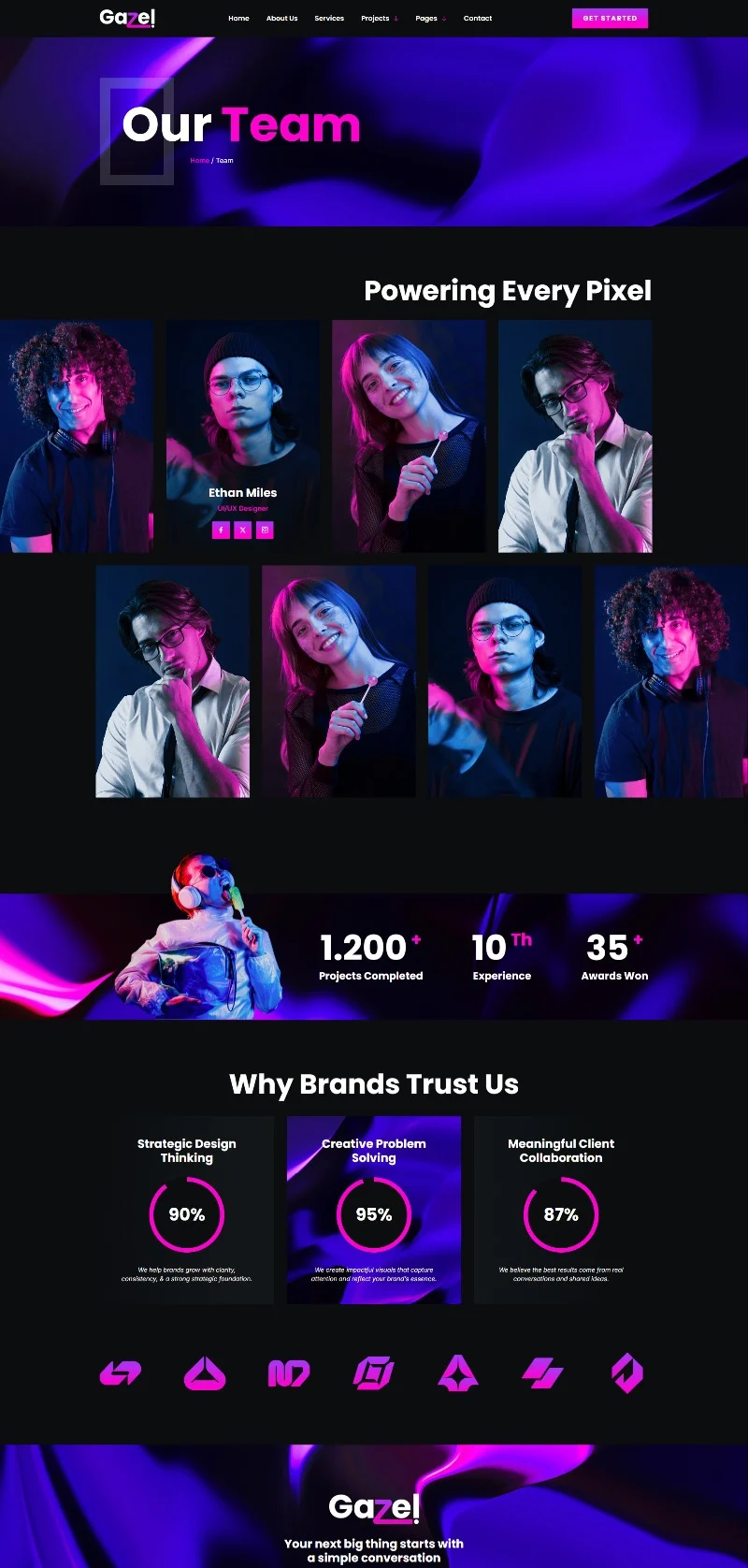 艺术/设计 Elementor 模板团队页面预览