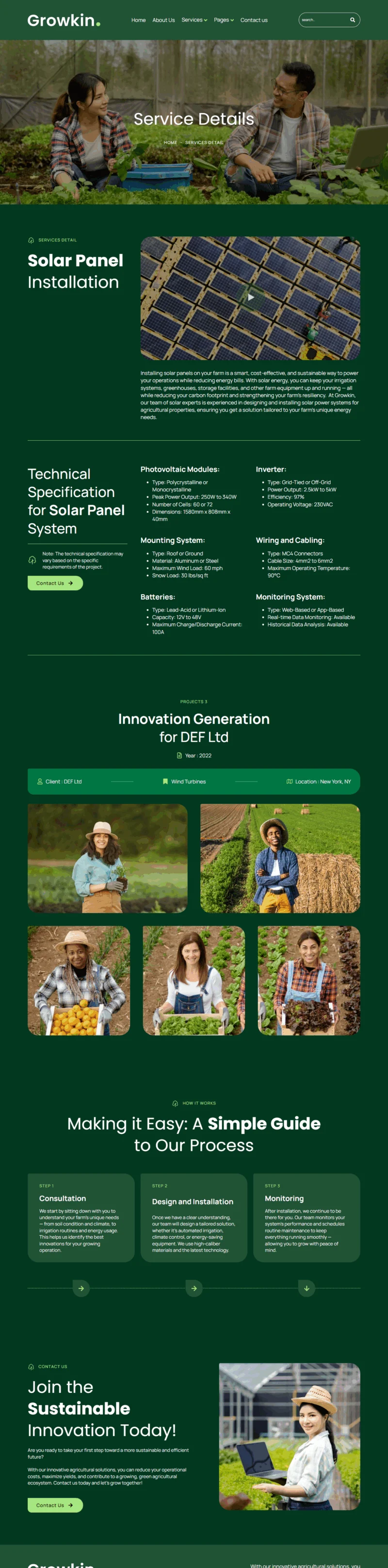 农业企业Elementor网站模板_一键导入快速建站插图4-WP资源海 农业 Elementor 模板服务详情预览