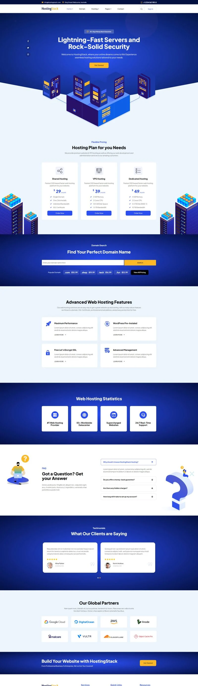 主机托管Elementor网站模板_一键导入快速建站插图2-WP资源海 IT互联网 Elementor 模板首页预览