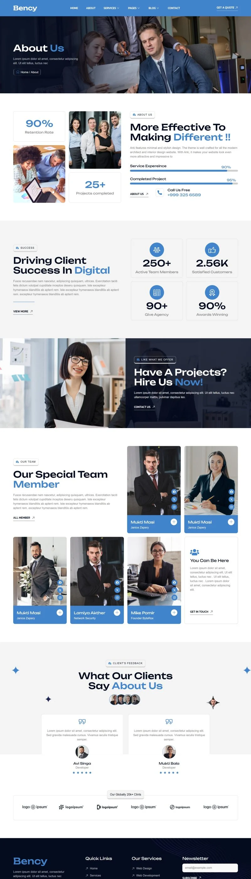 广告/营销 Elementor 模板关于我们预览