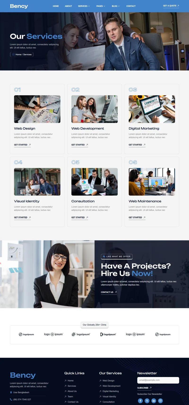 广告/营销 Elementor 模板服务页面预览