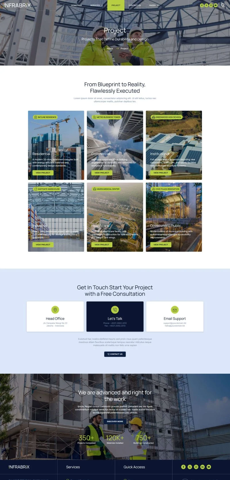 建筑/地产 Elementor 模板项目案例预览