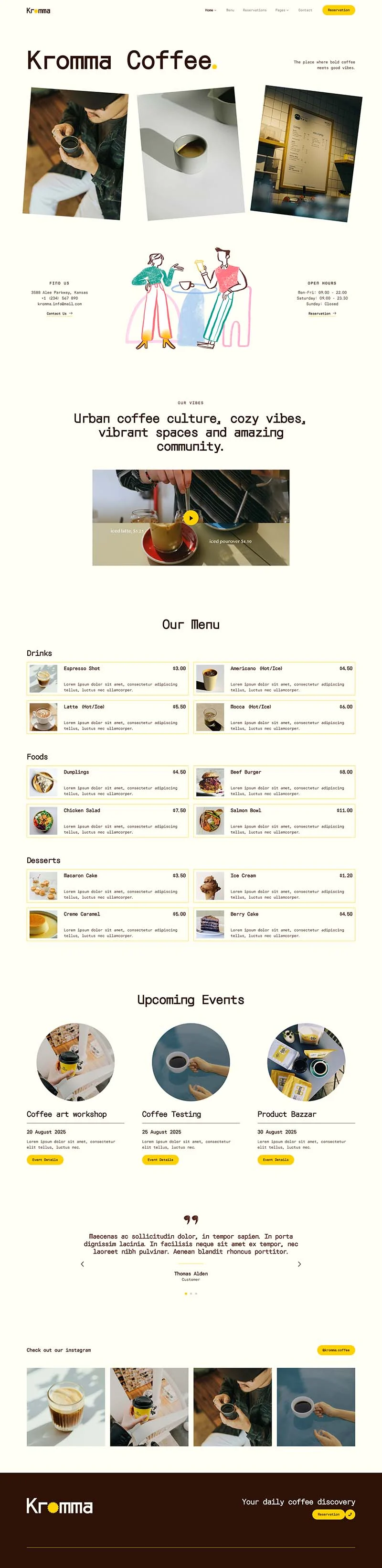 餐饮/食品 Elementor 模板首页预览