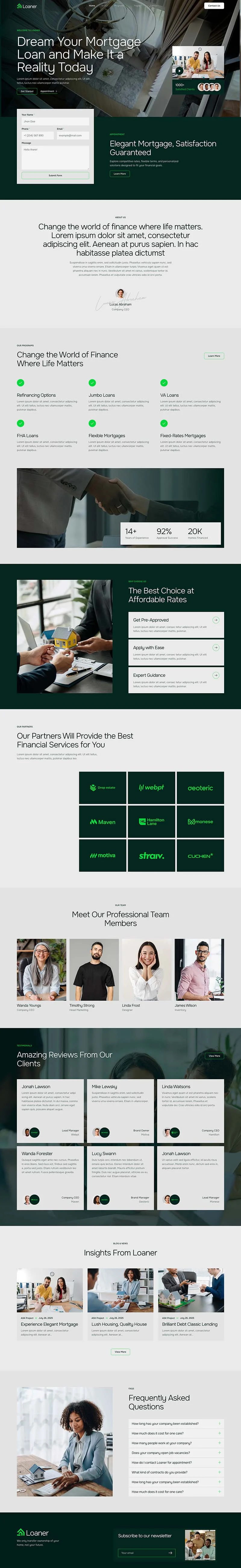 金融/投资 Elementor 模板首页预览