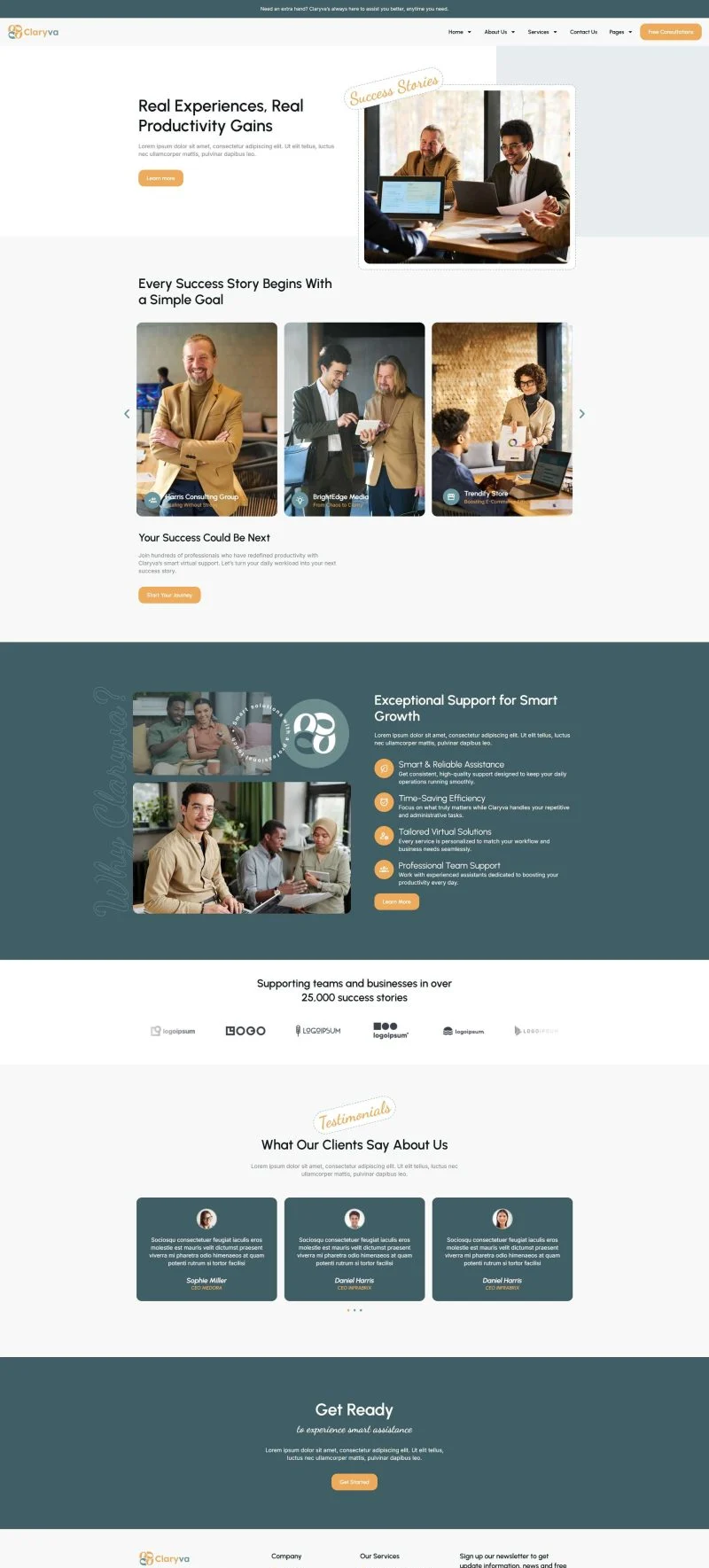 远程虚拟助理Elementor网站模板_一键导入快速建站插图3-WP资源海 服务/咨询 Elementor 模板成功案例预览
