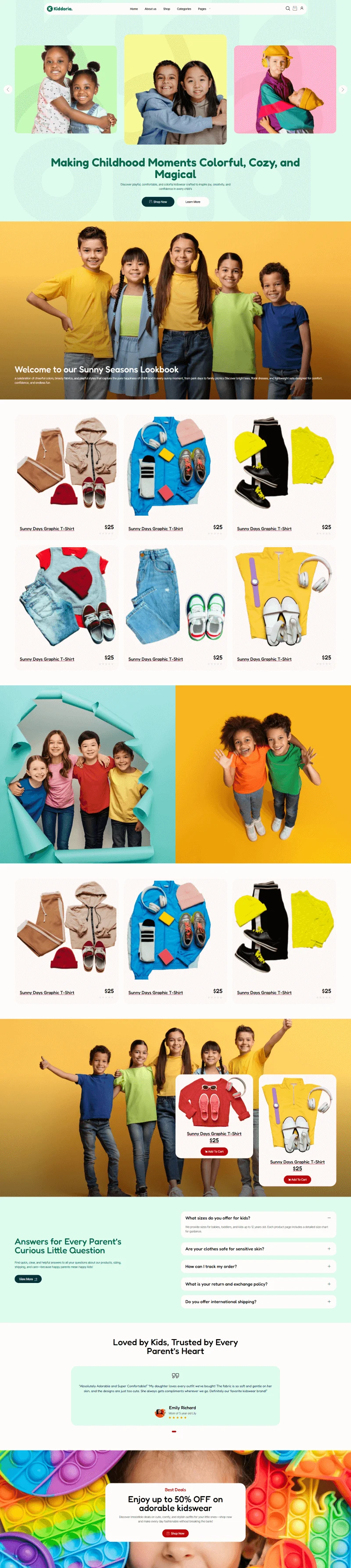 服装 Elementor 模板穿搭画册预览