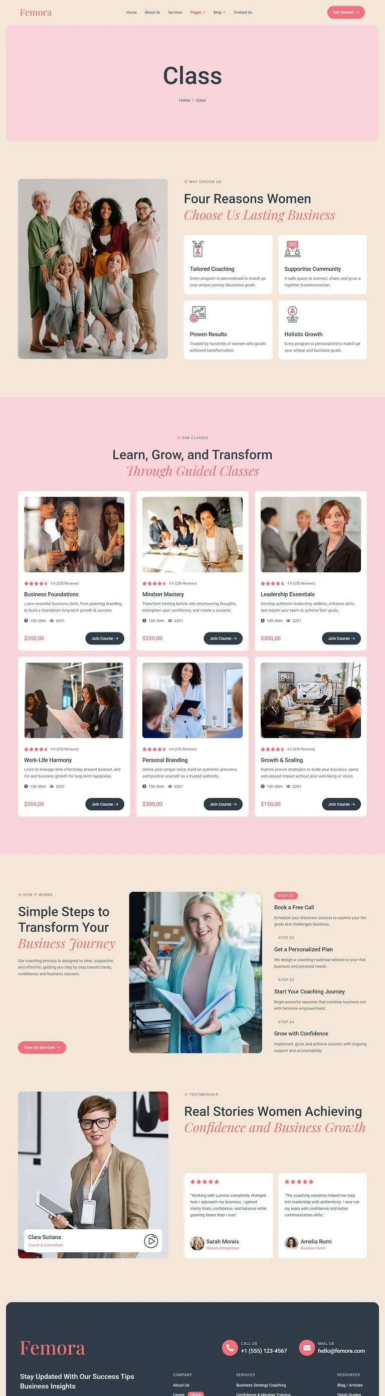 女性商业辅导Elementor网站模板_一键导入快速建站插图4-WP资源海 服务/咨询 Elementor 模板课程列表预览