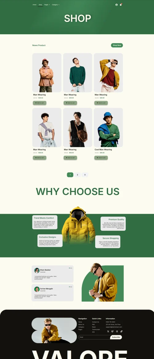 男装服饰电商Elementor网站模板_一键导入快速建站插图4-WP资源海 服装 Elementor 模板商店页面预览